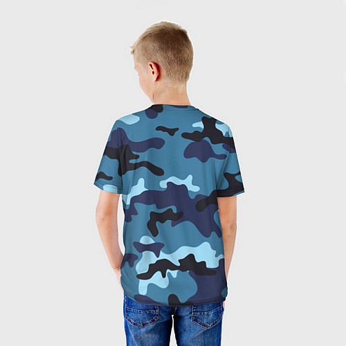 Детская футболка Brawl Stars Камуфляж Тёмно-Синий / 3D-принт – фото 4