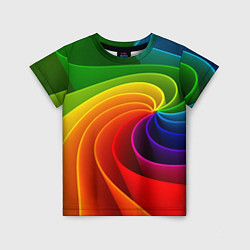 Детская футболка Спираль Модный узор 2023 Неон