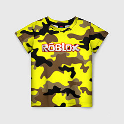 Детская футболка Roblox Камуфляж Жёлто-Коричневый