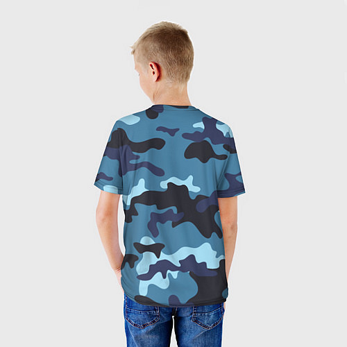 Детская футболка Roblox Камуфляж Тёмный Синий / 3D-принт – фото 4