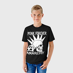 Футболка детская PUNK FOREVER ANARCHY, цвет: 3D-принт — фото 2