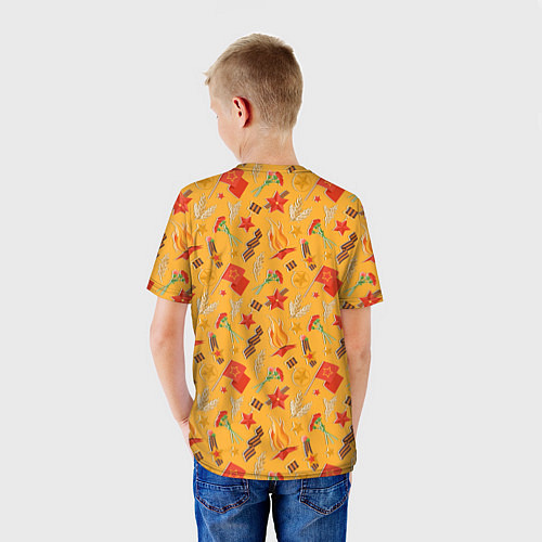 Детская футболка Георгиевская ленточка, Вечный огонь, цветок, медал / 3D-принт – фото 4