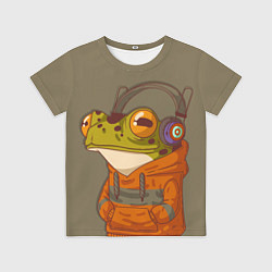 Детская футболка Лягуха в наушниках