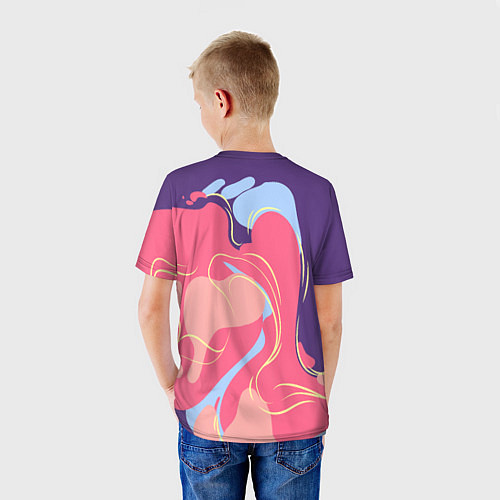 Детская футболка Лалафанфан в сиреневых волнах / 3D-принт – фото 4