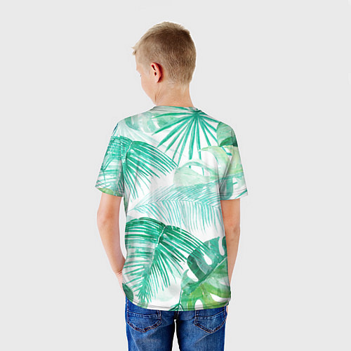Детская футболка Цветы Тропическая Акварель / 3D-принт – фото 4