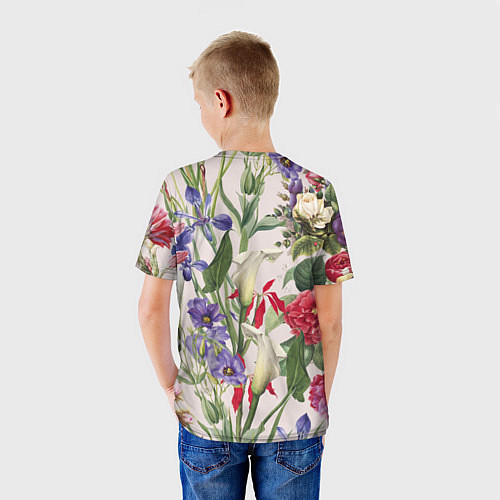 Детская футболка Цветы Распускающиеся / 3D-принт – фото 4