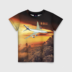 Детская футболка Гражданский самолет Ил 96-300