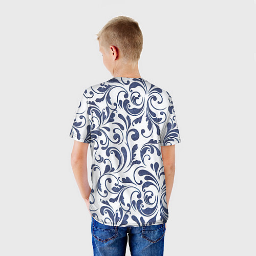 Детская футболка Гжелевый рисунок / 3D-принт – фото 4