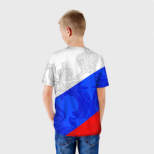 Детская футболка RUSSIA - SPORTWEAR - ТРИКОЛОР / 3D-принт – фото 4