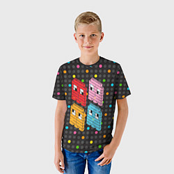 Футболка детская Pac-man пиксели, цвет: 3D-принт — фото 2