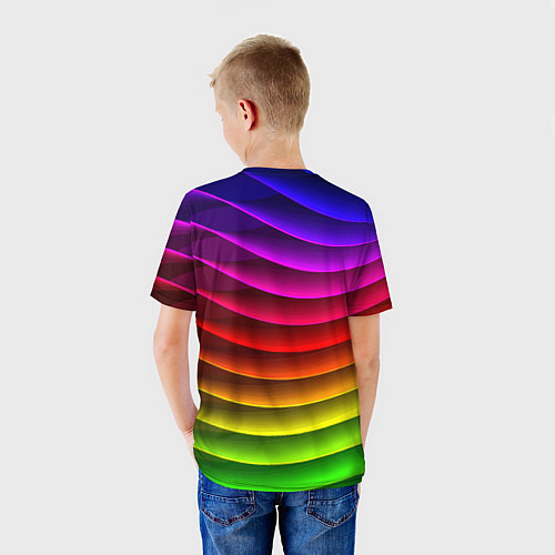 Детская футболка Color line neon pattern Abstraction Summer 2023 / 3D-принт – фото 4