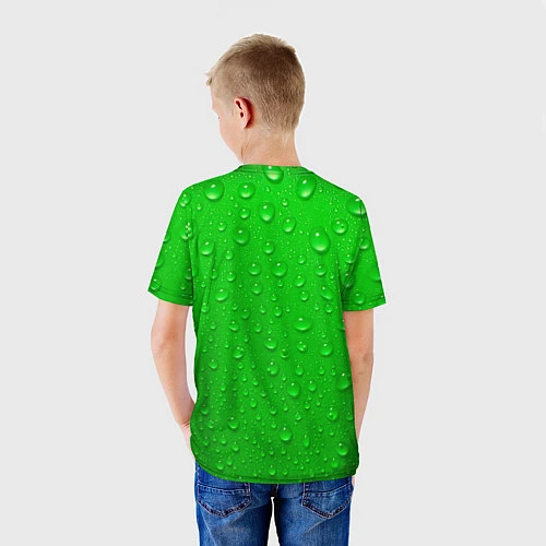 Детская футболка Зеленый фон с росой / 3D-принт – фото 4