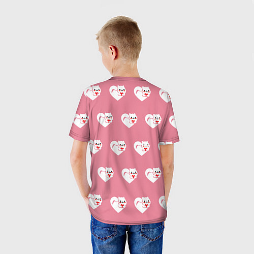 Детская футболка Орнамент сердце кот / 3D-принт – фото 4