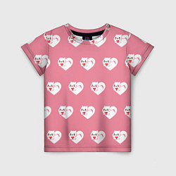 Детская футболка Орнамент сердце кот