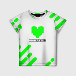 Детская футболка Undertale сердце зелёное