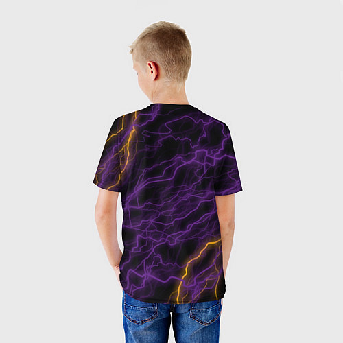 Детская футболка Лейкерс Lakers яркие молнии / 3D-принт – фото 4
