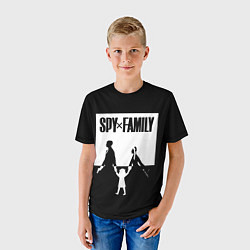 Футболка детская Spy x Family: Семья шпиона черно-белая, цвет: 3D-принт — фото 2
