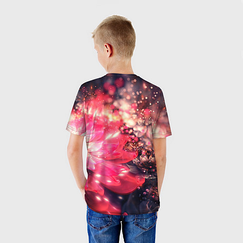 Детская футболка Нежные цветы и блестки / 3D-принт – фото 4