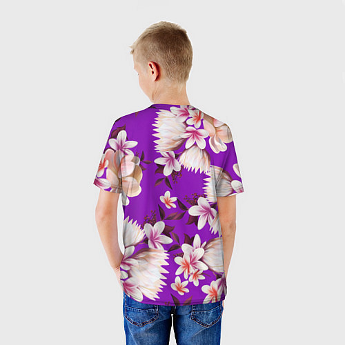Детская футболка Цветы Фиолетовый Цветок / 3D-принт – фото 4