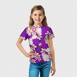 Футболка детская Цветы Фиолетовый Цветок, цвет: 3D-принт — фото 2