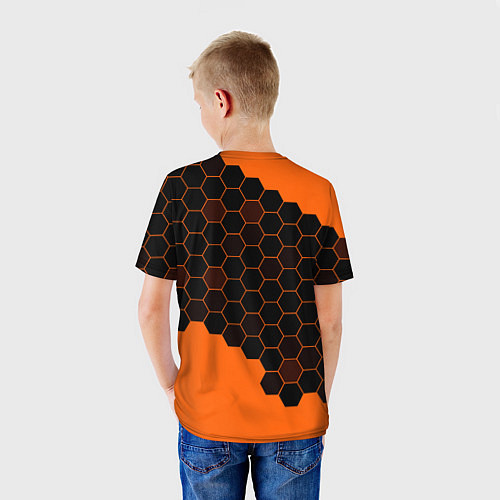 Детская футболка ДОТА 2 на фоне узоров из сот / 3D-принт – фото 4