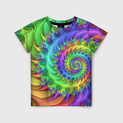Детская футболка Красочная фрактальная спираль Узор Colorful fracta