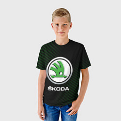Футболка детская SKODA Карбон, цвет: 3D-принт — фото 2