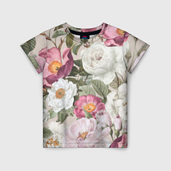 Детская футболка Цветы Розовый Сад Пион и Роз