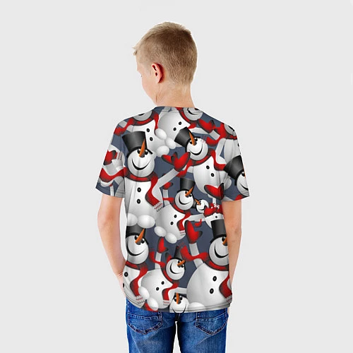 Детская футболка ВОЗДУШНЫЕ СНЕГОВИКИ / 3D-принт – фото 4