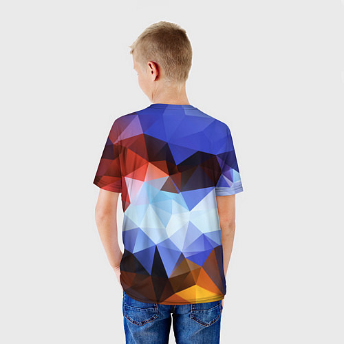 Детская футболка Абстрактный цветной узор из треугольников Abstract / 3D-принт – фото 4