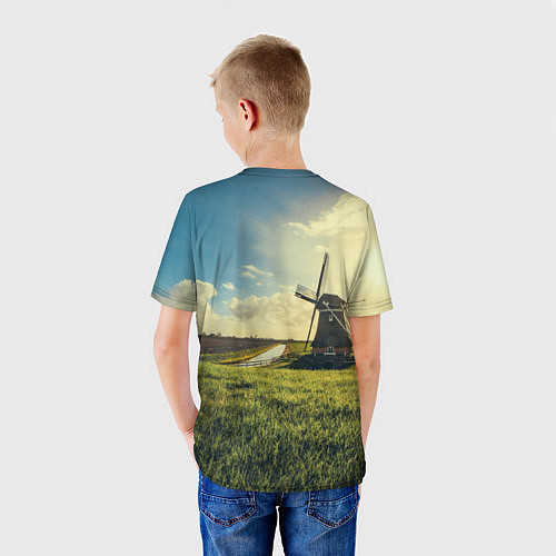 Детская футболка Мельница в поле / 3D-принт – фото 4