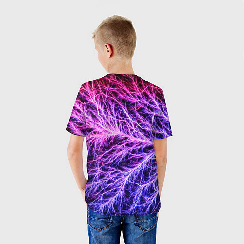 Детская футболка Авангардный неоновый паттерн Мода Avant-garde neon / 3D-принт – фото 4