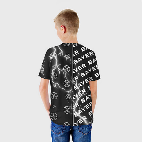 Детская футболка BAYER - Молнии Паттерны / 3D-принт – фото 4