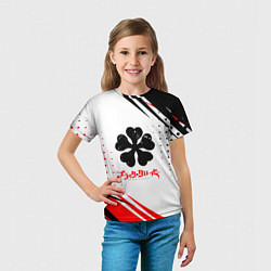 Футболка детская Чёрный клевер черная красная текстура, цвет: 3D-принт — фото 2