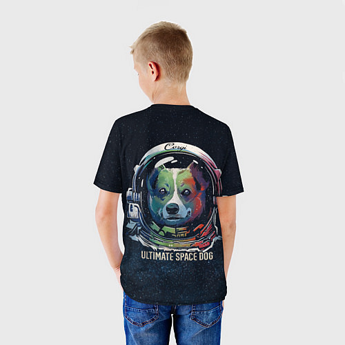Детская футболка Корги Космонавт Corgi Space Dog / 3D-принт – фото 4