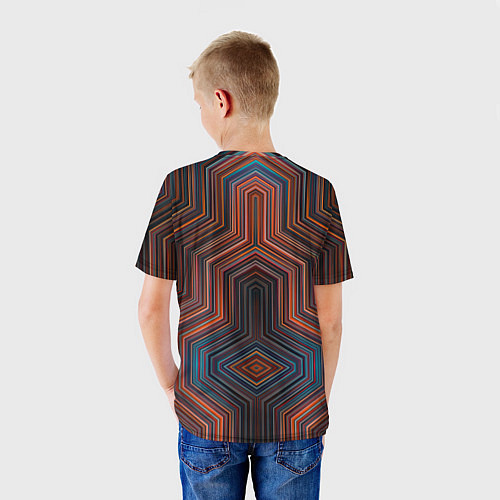 Детская футболка Симметрия в геометрии цвета / 3D-принт – фото 4
