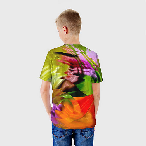 Детская футболка Разноцветная абстрактная композиция Лето Multi-col / 3D-принт – фото 4