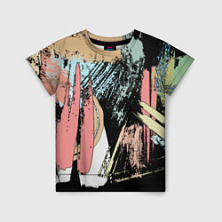 Детская футболка Абстрактные мазки цветной краской abstraction