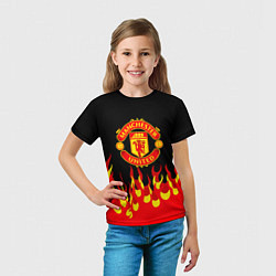 Футболка детская Манчестер юнайтед огонь, цвет: 3D-принт — фото 2