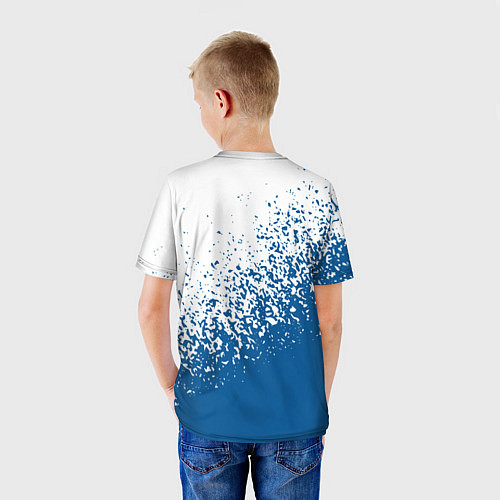 Детская футболка Psg синие брызги / 3D-принт – фото 4
