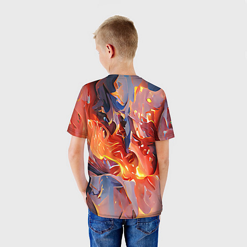 Детская футболка Lava & flame / 3D-принт – фото 4