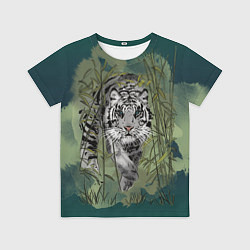 Детская футболка Крадущийся белый тигр символ гола