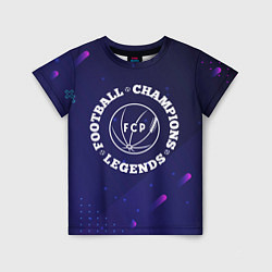 Детская футболка Символ Porto и круглая надпись Football Legends an