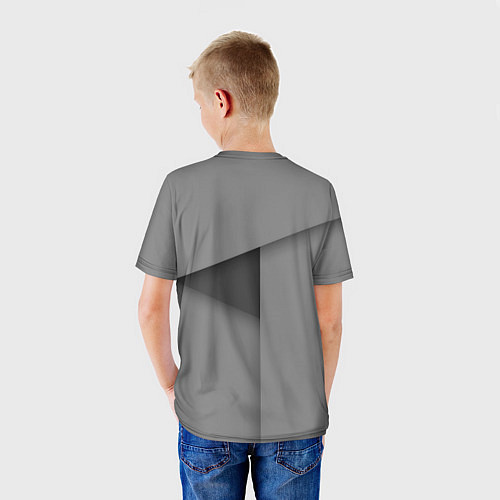 Детская футболка Lexus - серая абстракция / 3D-принт – фото 4
