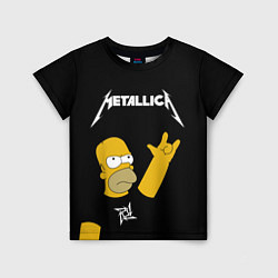 Футболка детская Metallica Гомер Симпсон рокер, цвет: 3D-принт