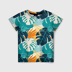Детская футболка Летние зелёные тропики Пальма Tropical
