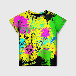 Детская футболка Абстрактная картина в разноцветный неоновых тонах