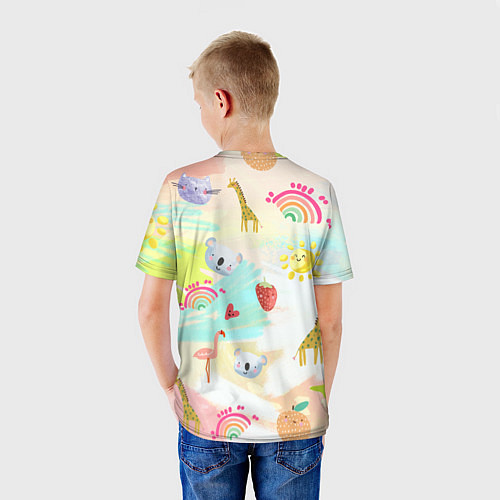Детская футболка Красочные животные / 3D-принт – фото 4