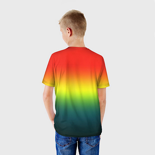 Детская футболка Радужный красно-желто-зеленый градиент / 3D-принт – фото 4