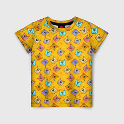 Детская футболка Цветные котики и лапки